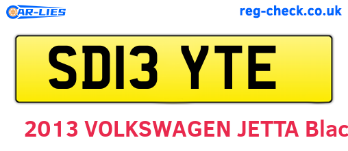 SD13YTE are the vehicle registration plates.