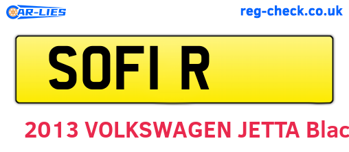 SOF1R are the vehicle registration plates.