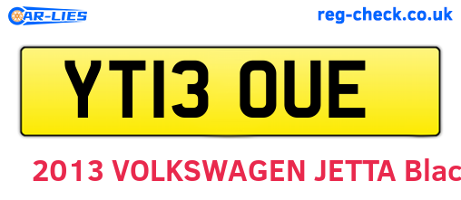YT13OUE are the vehicle registration plates.