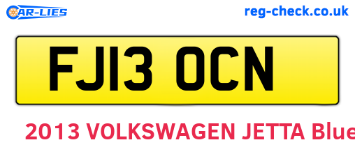 FJ13OCN are the vehicle registration plates.