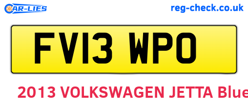 FV13WPO are the vehicle registration plates.
