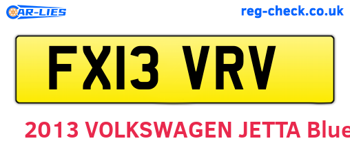FX13VRV are the vehicle registration plates.