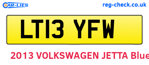 LT13YFW are the vehicle registration plates.