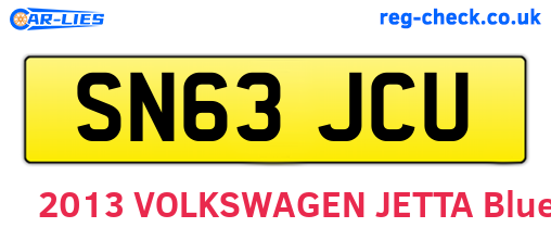 SN63JCU are the vehicle registration plates.