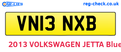 VN13NXB are the vehicle registration plates.