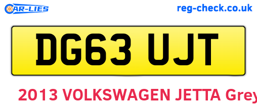 DG63UJT are the vehicle registration plates.