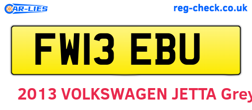 FW13EBU are the vehicle registration plates.