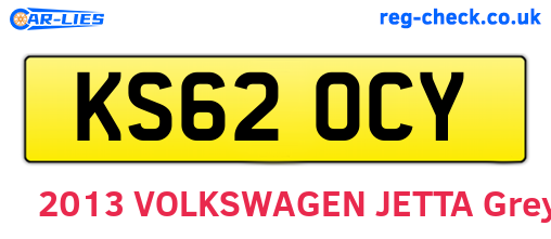 KS62OCY are the vehicle registration plates.