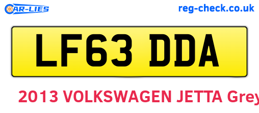 LF63DDA are the vehicle registration plates.