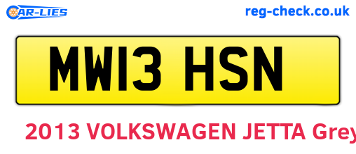 MW13HSN are the vehicle registration plates.