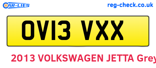 OV13VXX are the vehicle registration plates.