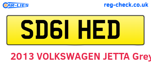 SD61HED are the vehicle registration plates.