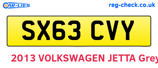 SX63CVY are the vehicle registration plates.