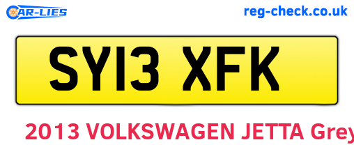 SY13XFK are the vehicle registration plates.