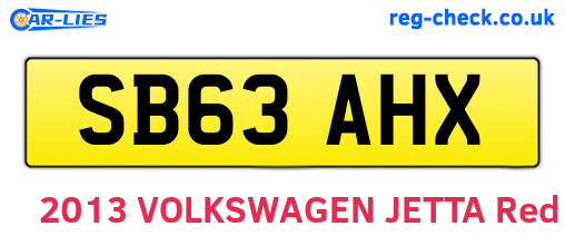 SB63AHX are the vehicle registration plates.