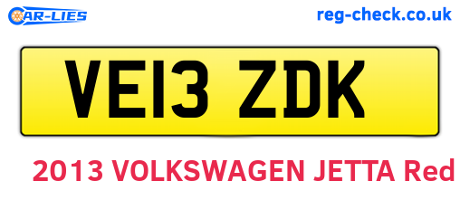 VE13ZDK are the vehicle registration plates.