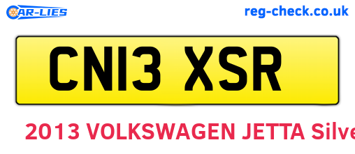 CN13XSR are the vehicle registration plates.