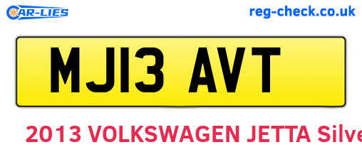 MJ13AVT are the vehicle registration plates.