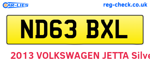 ND63BXL are the vehicle registration plates.