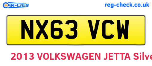 NX63VCW are the vehicle registration plates.