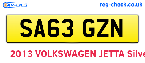 SA63GZN are the vehicle registration plates.