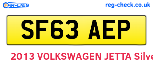 SF63AEP are the vehicle registration plates.