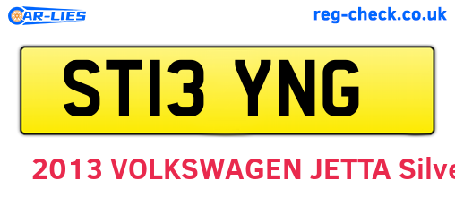 ST13YNG are the vehicle registration plates.