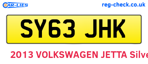 SY63JHK are the vehicle registration plates.