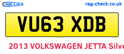 VU63XDB are the vehicle registration plates.