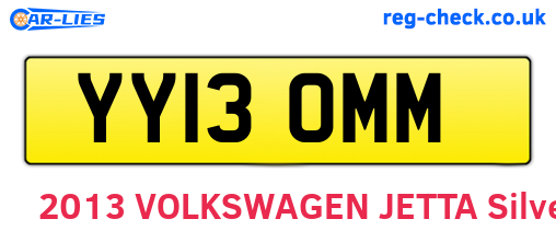 YY13OMM are the vehicle registration plates.