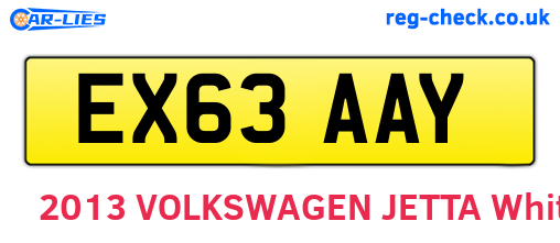 EX63AAY are the vehicle registration plates.