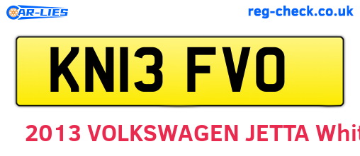 KN13FVO are the vehicle registration plates.