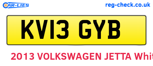 KV13GYB are the vehicle registration plates.