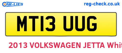 MT13UUG are the vehicle registration plates.