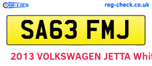 SA63FMJ are the vehicle registration plates.
