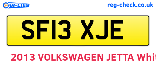 SF13XJE are the vehicle registration plates.