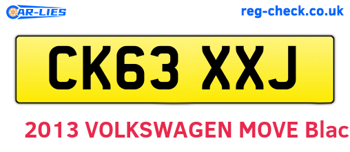 CK63XXJ are the vehicle registration plates.