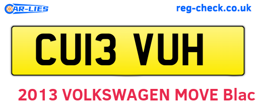 CU13VUH are the vehicle registration plates.