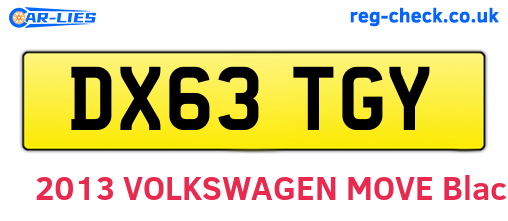 DX63TGY are the vehicle registration plates.