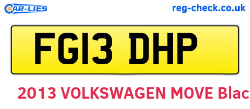 FG13DHP are the vehicle registration plates.