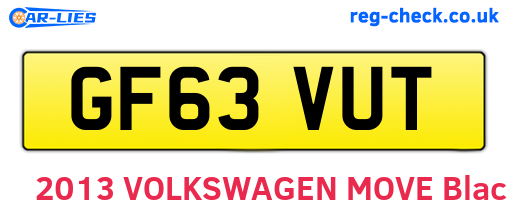 GF63VUT are the vehicle registration plates.
