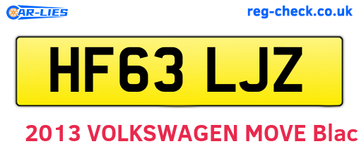 HF63LJZ are the vehicle registration plates.