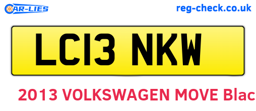 LC13NKW are the vehicle registration plates.