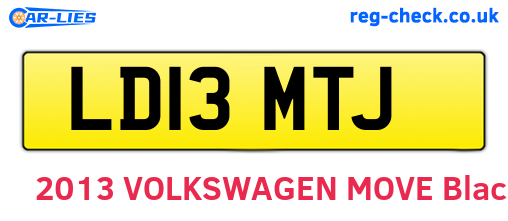 LD13MTJ are the vehicle registration plates.
