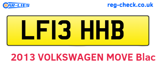 LF13HHB are the vehicle registration plates.