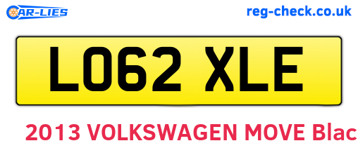 LO62XLE are the vehicle registration plates.