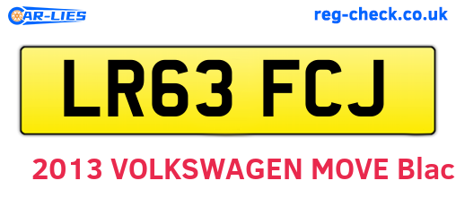 LR63FCJ are the vehicle registration plates.