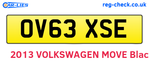 OV63XSE are the vehicle registration plates.