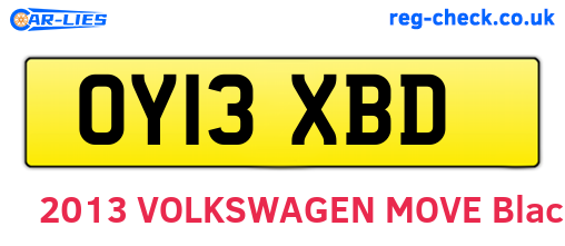 OY13XBD are the vehicle registration plates.
