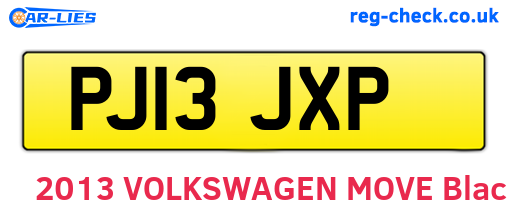 PJ13JXP are the vehicle registration plates.